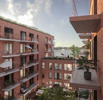 Großraumwohnung seitliche Wasserlage mit grosser Innenhofterrasse und Balkon