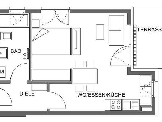 Geschmackvolle 1,5-Raum-Erdgeschosswohnung in München Aubing