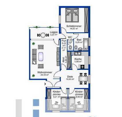 Für Kapitalanleger! 4,5 ZKB-Etagenwohnung, mit Loggia und Stellplatz in Heppenheim zu verkaufen