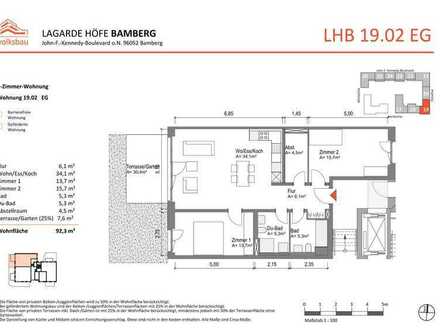 NEUBAU! Schöne 3-Zimmer-Wohnung (19.02) mit Terrasse im Erdgeschoss