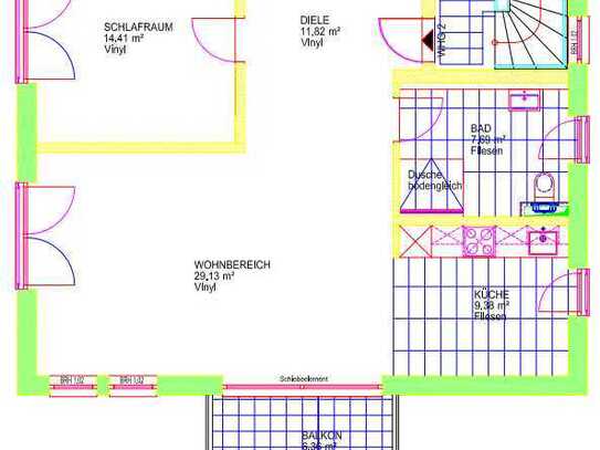 Geschmackvolle 2-Zimmer-Wohnung mit geh. Innenausstattung mit Balkon und EBK