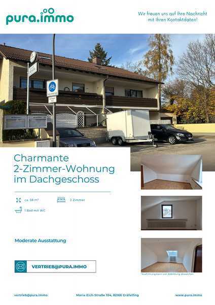                                                               Charmante 2-Zimmer-Wohnung im Dachgeschoss                                                       in Gilching (Starnberg)