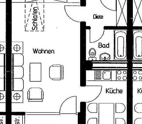 Lobberich, 1 ZKDB, Balkon, in sehr gepflegtem Haus