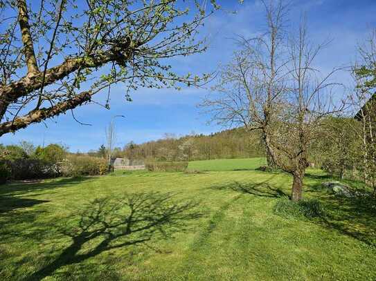 Ruhiges, sonniges Baugrundstück in Ortsrandlage mit Gartenhaus