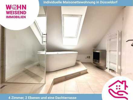 Maisonette-Wohnung in Düsseldorf zu verkaufen. Individueller Grundriss und Weitblick inklusive.