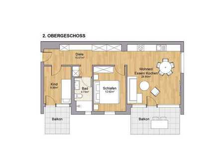 3-Zimmer-Wohnung mit 2 Balkonen (Wohnungstyp 5)