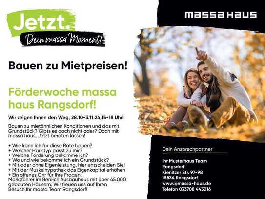 BAUEN ZU MIETPREISEN! FÖRDERWOCHE BEI MASSA HAUS IN RANGSDORF!