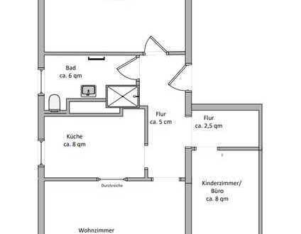 Eine zentral gelegene 2,5 Zimmerwohnung mit Ateliercharme und einen entspannenden Ausblick