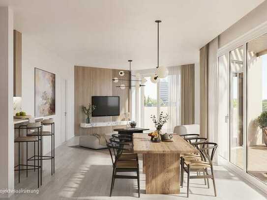 Ideal geschnittene 3-Zimmer-Wohnung mit offenem Wohn-/Essbereich, großzügigem Bad und schönem Balkon