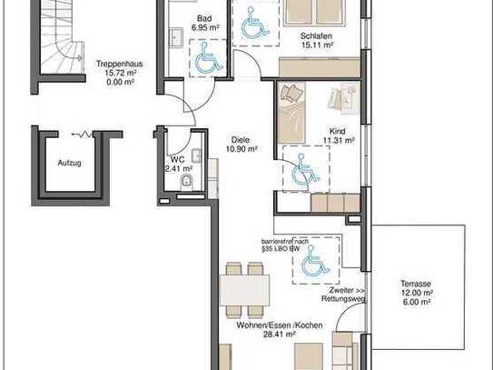 3 Zimmerwohnung mit Terrasse inkl. 36m² Garten in schöner Aussichtslage * provisionsfrei *