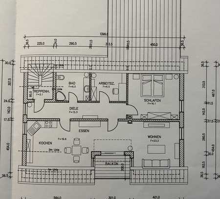 Exklusive lichtdurchflutete 3 Zimmer Dachgeschoss Wohnung mit Loggia in Wifling