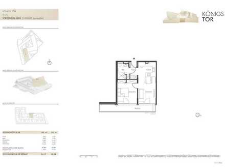 Moderne Zweizimmerwohnung mit großem Balkon und Einbauküche