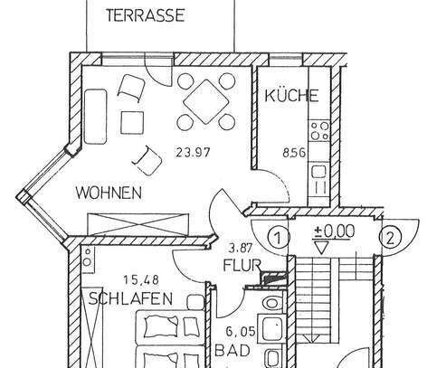 2 ZKB, Göggingen, EG, Garten, Terrasse