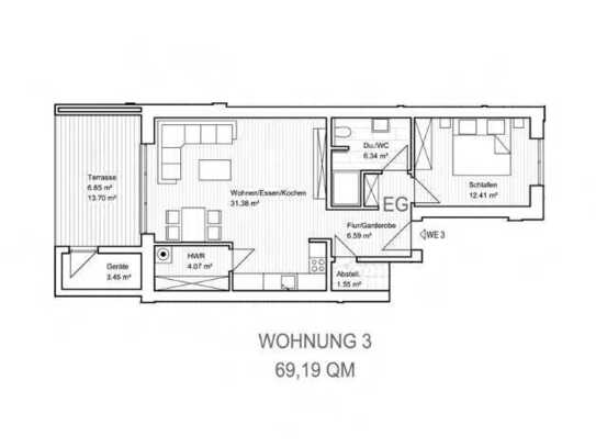 2-Zimmer-Neubau in Oldenburg-Bümmerstede mit Garten