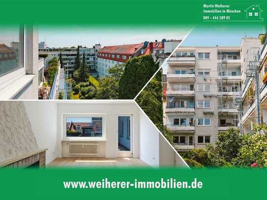 2 Zimmer Wohnung mit Balkon- Abtrennung 3 Zimmer möglich, bezugsfrei, Schwabing -West - Luitpoldpark