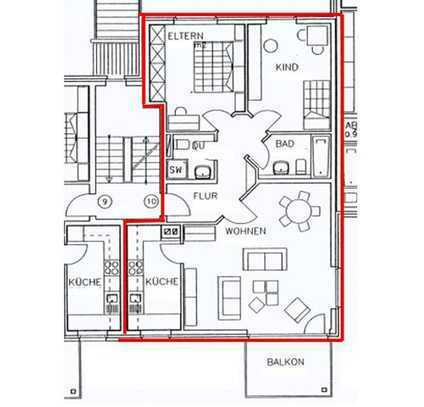 Gepflegte 3-Zimmer-Wohnung mit Balkon in Hennef (Sieg)
