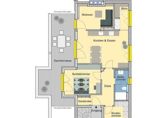 Dachterrasse und Westausrichtung - Durchdachter Grundriss | B2.3