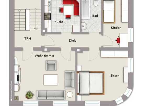 Renovierter 3 Zimmer-Wohnung mit separater Küche