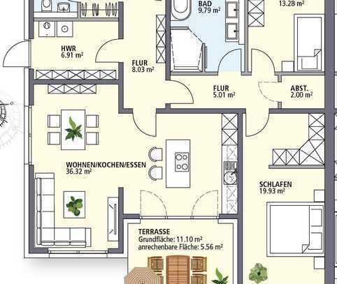 Hochwertige Ausstattung und ernergiesparende Technik - 
Neubau einer barriefreien Bungalow-Anlage