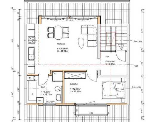 Schöne sanierte 2-Zimmer-Dachgeschosswohnung in Bruchsal