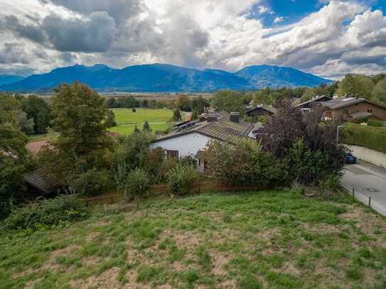 Aussichts-Lage: Wohnbaugrundstück, unbebaut, Südhang mit Blick übers Moos