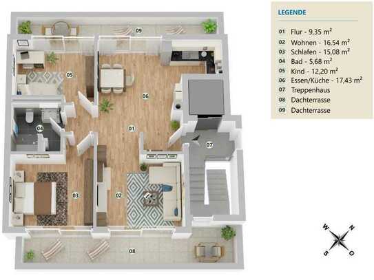 Stilvolle 3-Zimmer-Wohnung mit gehobener Innenausstattung mit EBK in Neckartailfingen