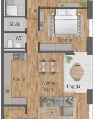 Attraktive 3-Zimmer-Wohnung Wohnung mit Loggia