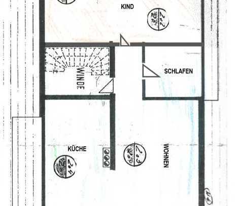 Ansprechende 3-Zimmer-DG-Wohnung mit Balkon und Einbauküche in Oberstenfeld/Prevorst