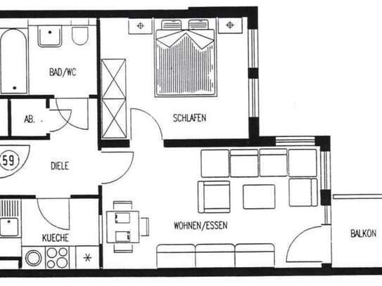 Charmante 2-Zimmer-Wohnung in einer Seniorenresidenz (Quellenhof) – Wohnen ab 60