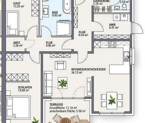 Hochwertige Ausstattung und ernergiesparende Technik - 
Neubau einer barriefreien Bungalow-Anlage