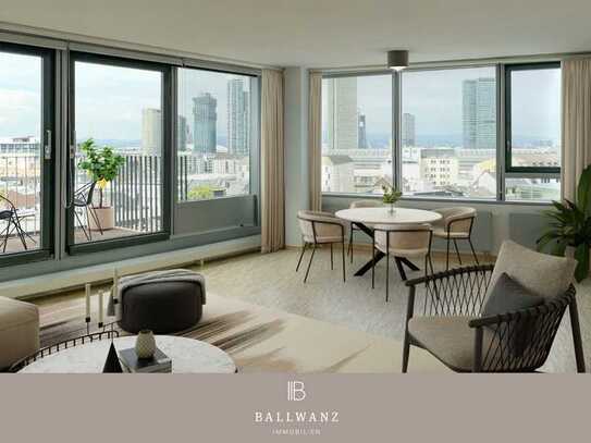 Stylisches Loft mit Blick auf die Skyline in unmittelbarer Nähe zum Main