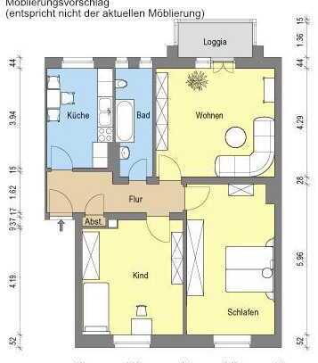 (Möblierte) 3 Zimmer-Hochparterre-Wohnung mit Balkon (und Garten, wenn gewünscht)