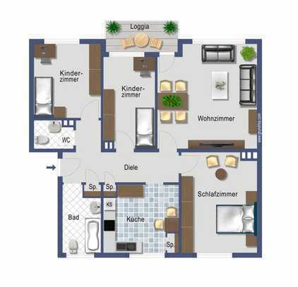 91 qm große 4-Zimmer-Wohnung für Kapitalanleger - provisionsfrei