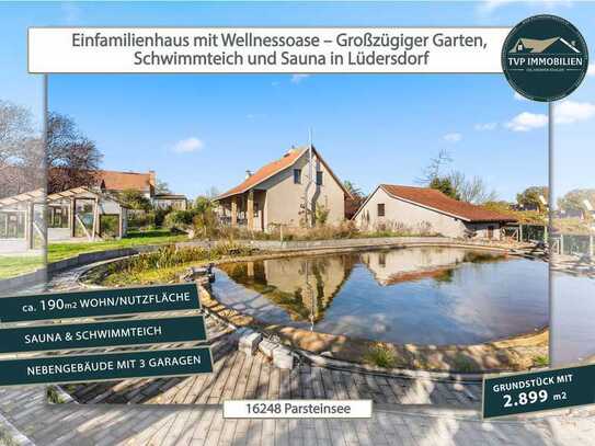 🏡 Einfamilienhaus mit Wellnessoase – Großzügiger Garten, Schwimmteich und Sauna in Lüdersdorf