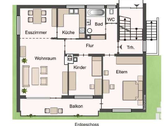 Ergeschoss Wohnung mit garage / möbliert