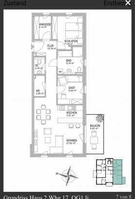 Neuwertige Wohnung mit vier Zimmern sowie Balkon und Einbauküche in Wolfenbüttel