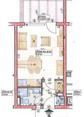 1 Zimmer-Apartment für eine Person mit überdachtem Balkon in Landau-Ost