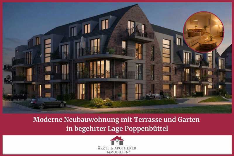 Moderne Neubauwohnung mit Terrasse und Garten in begehrter Lage Poppenbüttel