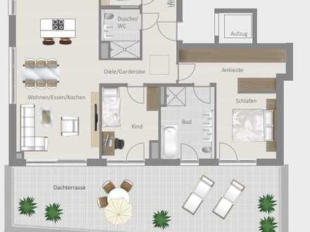 Exklusives Penthouse mit 50m² großer Dachterrasse