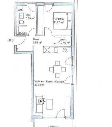 Großzügige 2-Zimmerwohnung (Penthouse) mit Südterrasse zum neuen Jahr