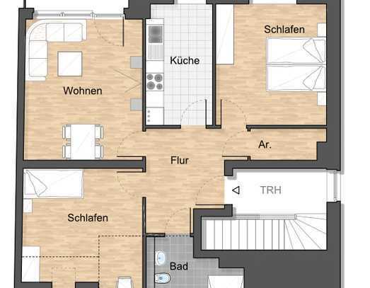 Helle 3-Zimmer Wohnung für Paare und kleine Familien