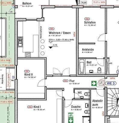 Bergheim, helle 3 Zimmer-Neubau-Wohnung mit Balkon in Waldnähe (WE 3)