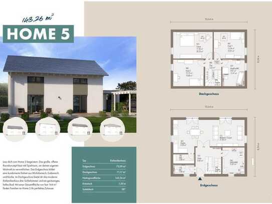 Einfamilienhaus HOME 5 inkl. Grundstück - Mit Eigenleistung ins Eigenheim
