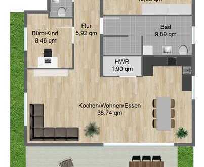 Neubau 3-Zimmer-Penthouse-Wohnung mit Dachterrasse