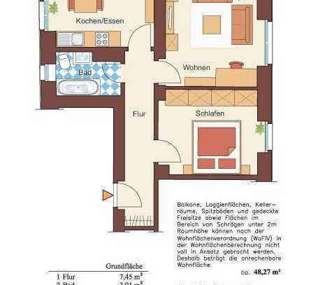 Geschmackvolle 2-Zimmer-Hochparterre-Wohnung mit EBK in Würzburg