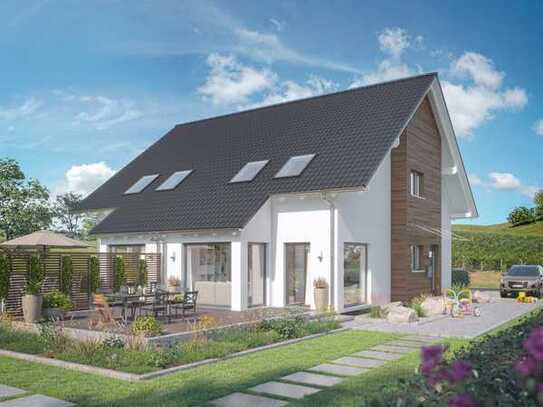 Ihr neues Heim mit Livinghaus Solution 125XL DHH Ausbauhaus+. 2x