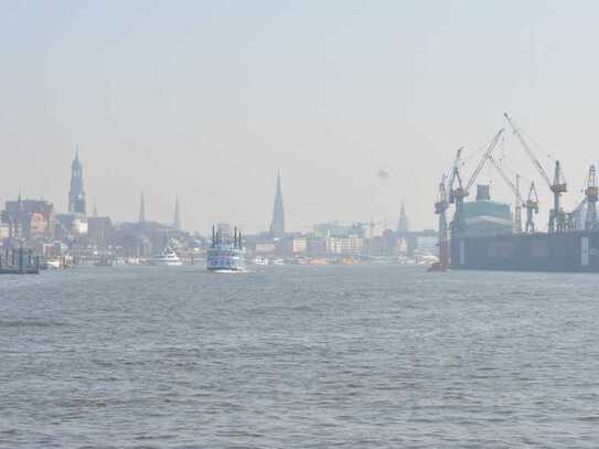 Elbblick, Garten und Strand