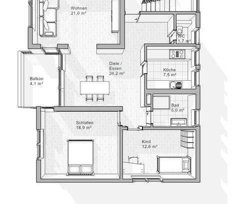 Erstbezug nach Kernsanierung, 4-Zimmer mit hochwertiger Ausstattung, Einbauküche und Balkon