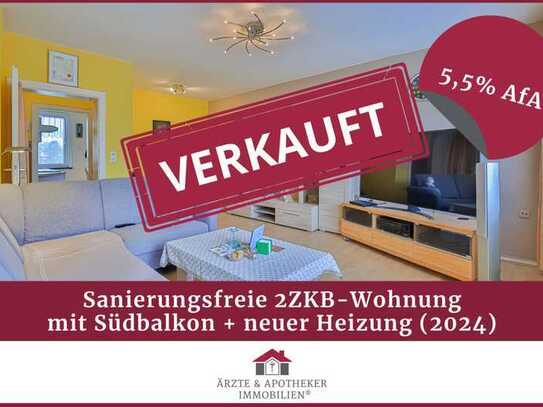 Seien Sie der Erste!
Frisch aufgeteilt & vermietet mit 5,5% AfA:
2ZKB-Whg. inkl. Südbalkon