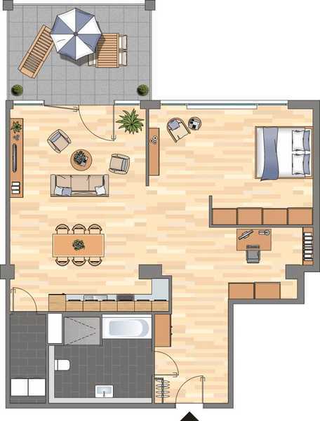 Sofort verfügbar! 2-Raum-Loft-Wohnung im Bremer Tabakquartier mit Einbauküche